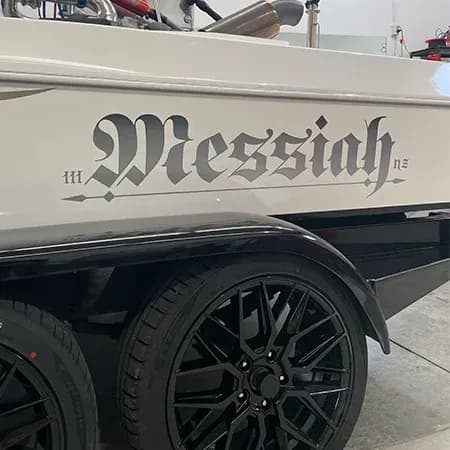 Boat name decal by Wrap Culture