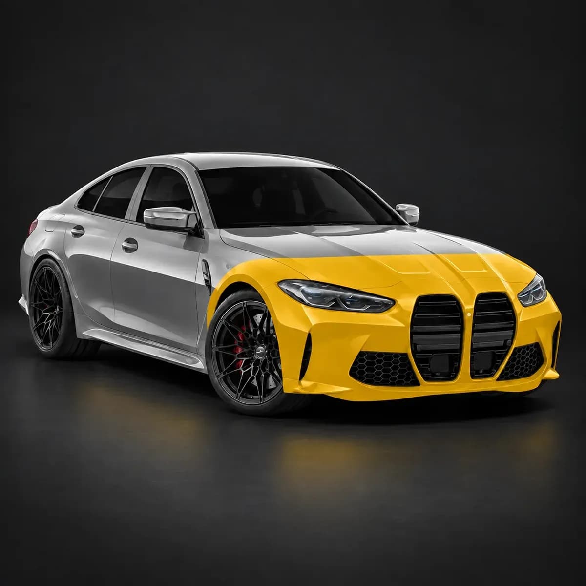 Car diagram showing City Pack paint protection film coverage across the front bumper, bonnet and front guards