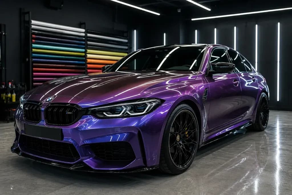 Gloss paint protection film wrap finish
